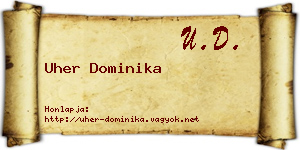 Uher Dominika névjegykártya